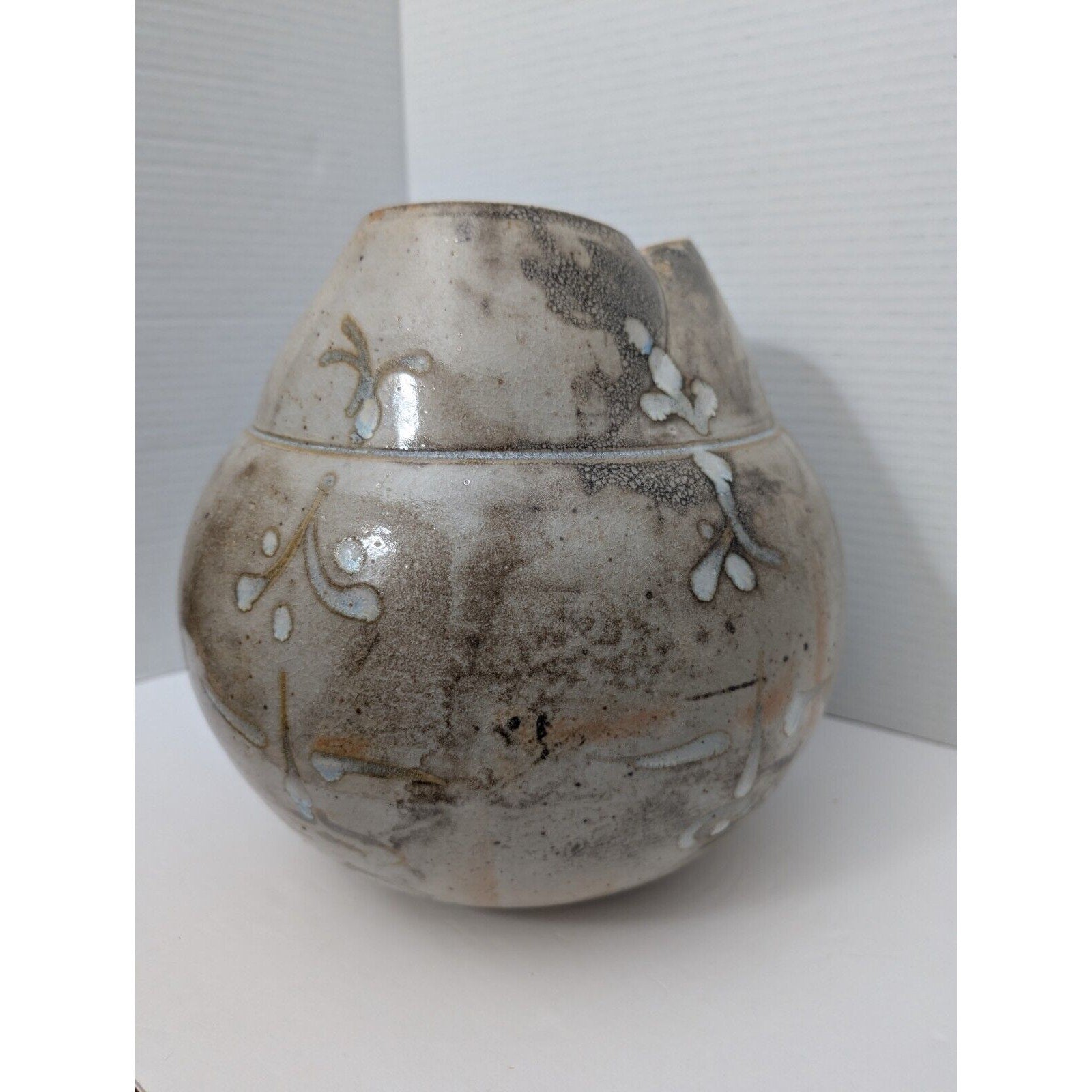 Beautiful Studio Pottery Asymmetrical Bowl Vase By Trish Adams