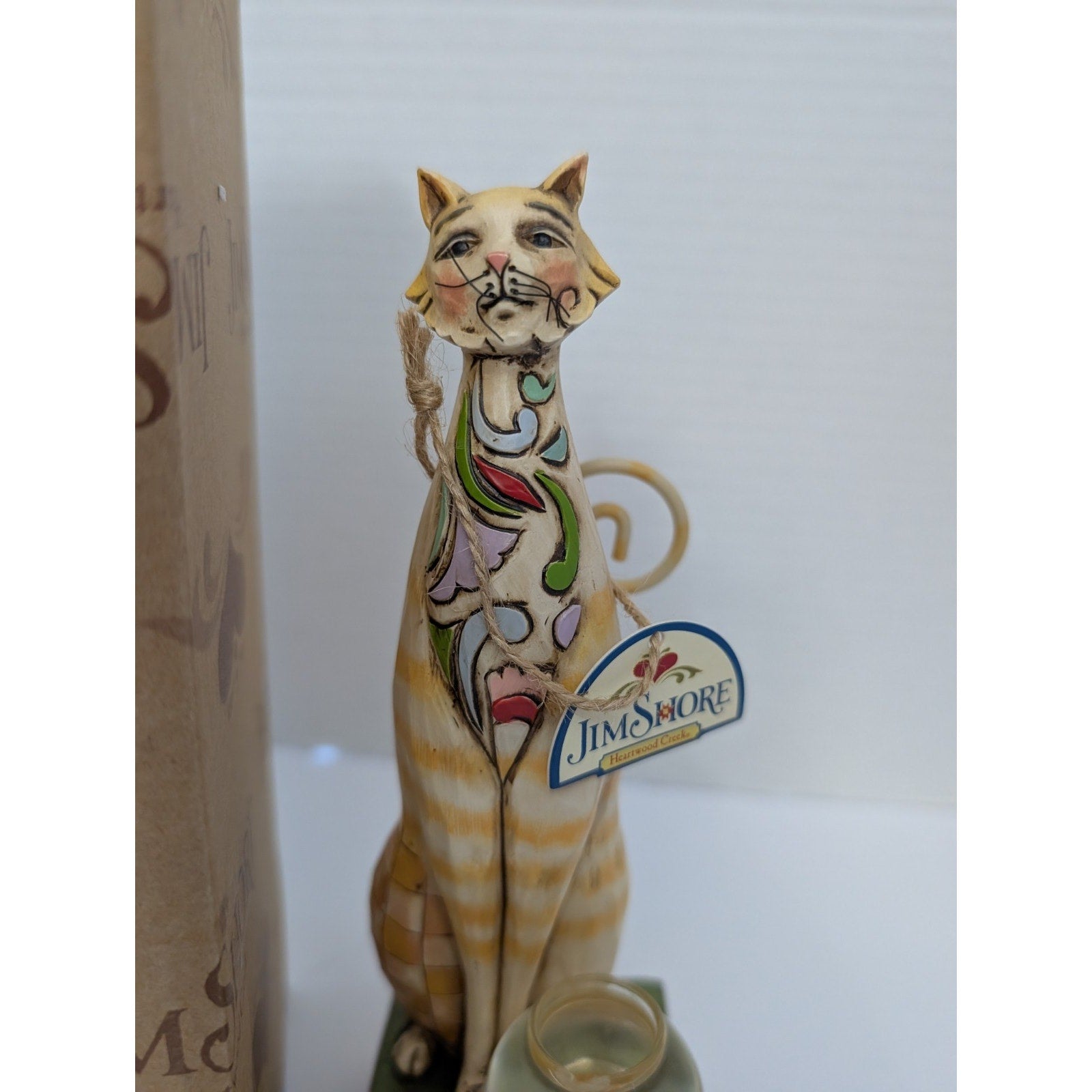 2007 Jim Shore Heartwood Creek JILLY 4009507 Cat + Fishbowl Figurine In Box