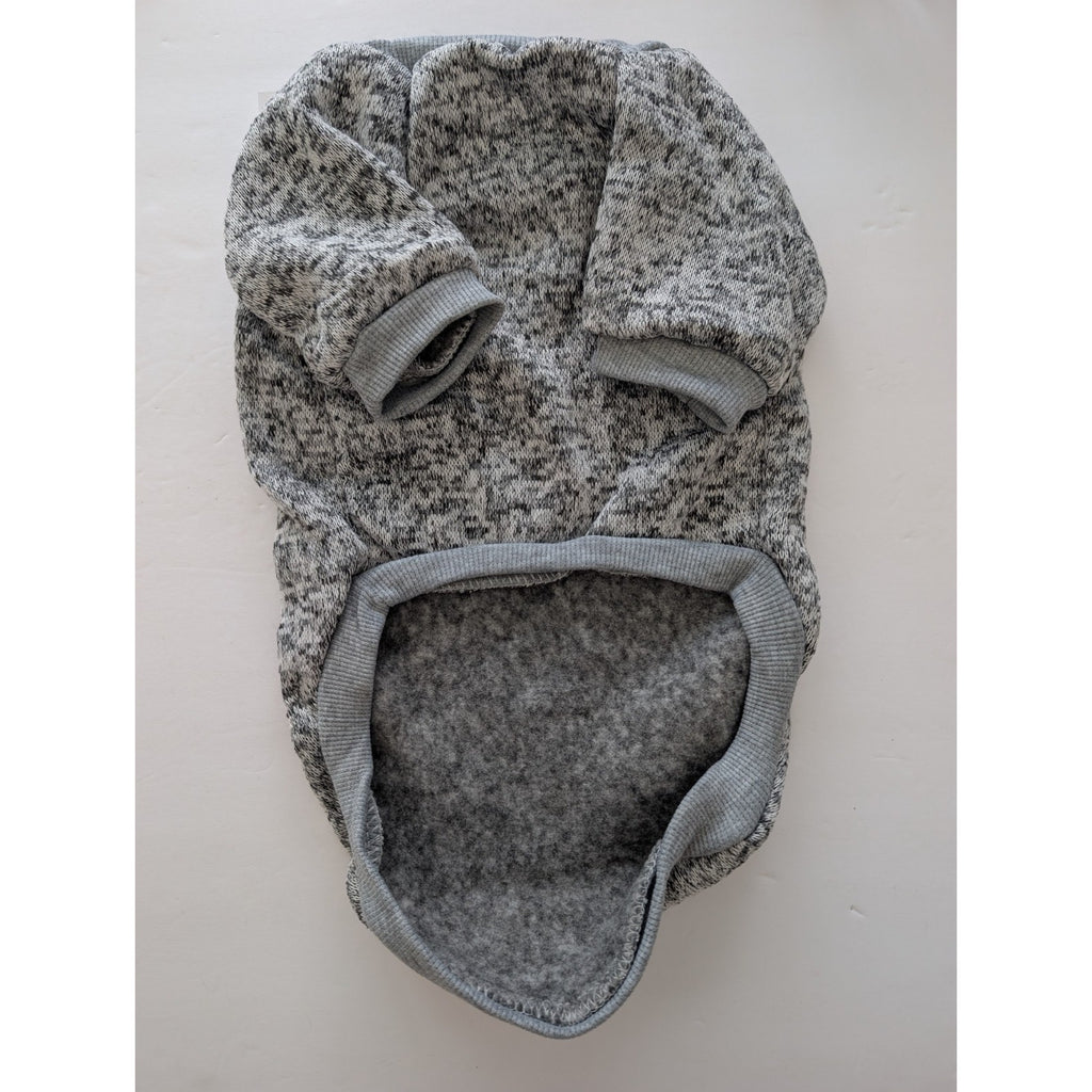 Classic Grey Marled Knit Dog Sweater Fleece Lined Size XL Extra Large