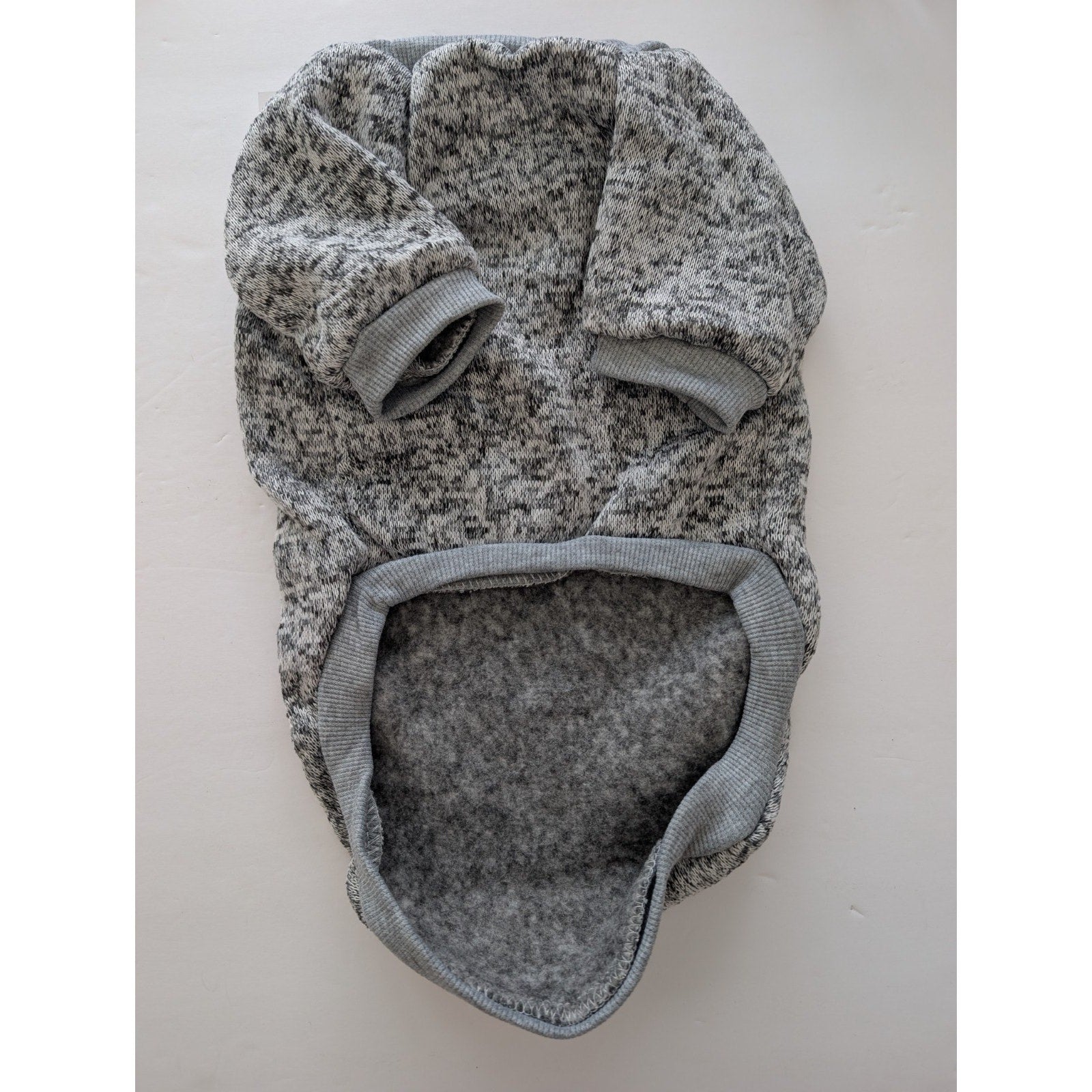 Classic Grey Marled Knit Dog Sweater Fleece Lined Size XL Extra Large