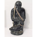 A Wolf Original Inuit Hunter Seal Figurine Sculpture Canada Wolf Sculptures Art