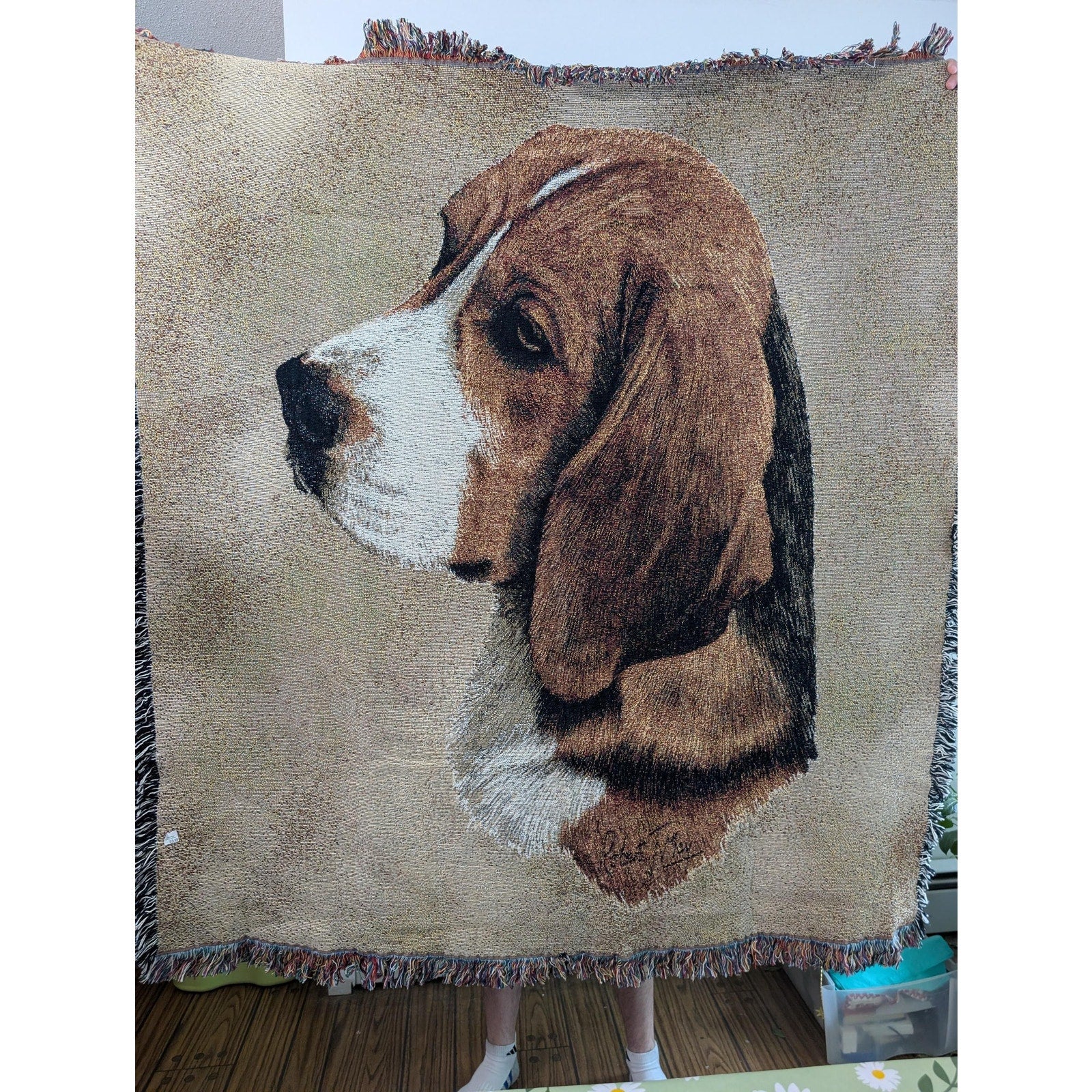 Pure Country Weavers Beagle Lap Square Cotton Woven Throw Blanket Robert May Dog