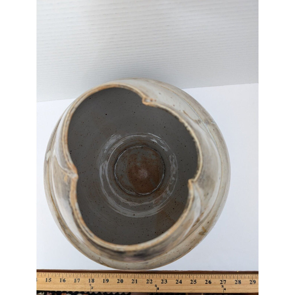 Beautiful Studio Pottery Asymmetrical Bowl Vase By Trish Adams
