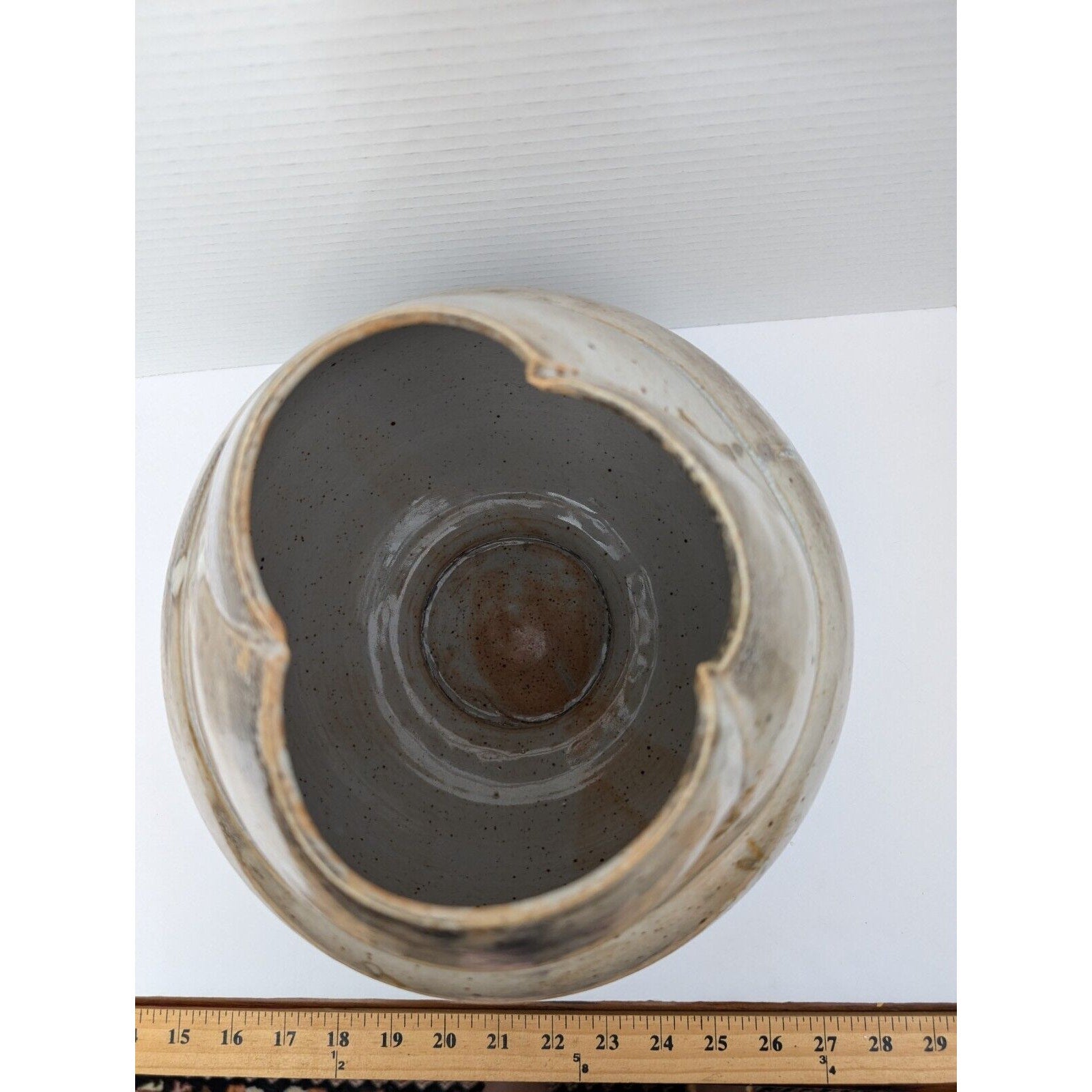 Beautiful Studio Pottery Asymmetrical Bowl Vase By Trish Adams