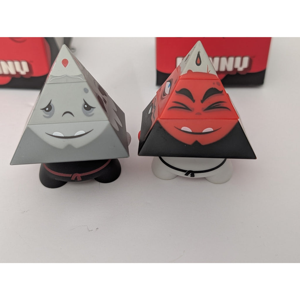 Kidrobot Andrew Bell Pyramidun Dunny Vinyl Figure Lot Red & Grey 2013