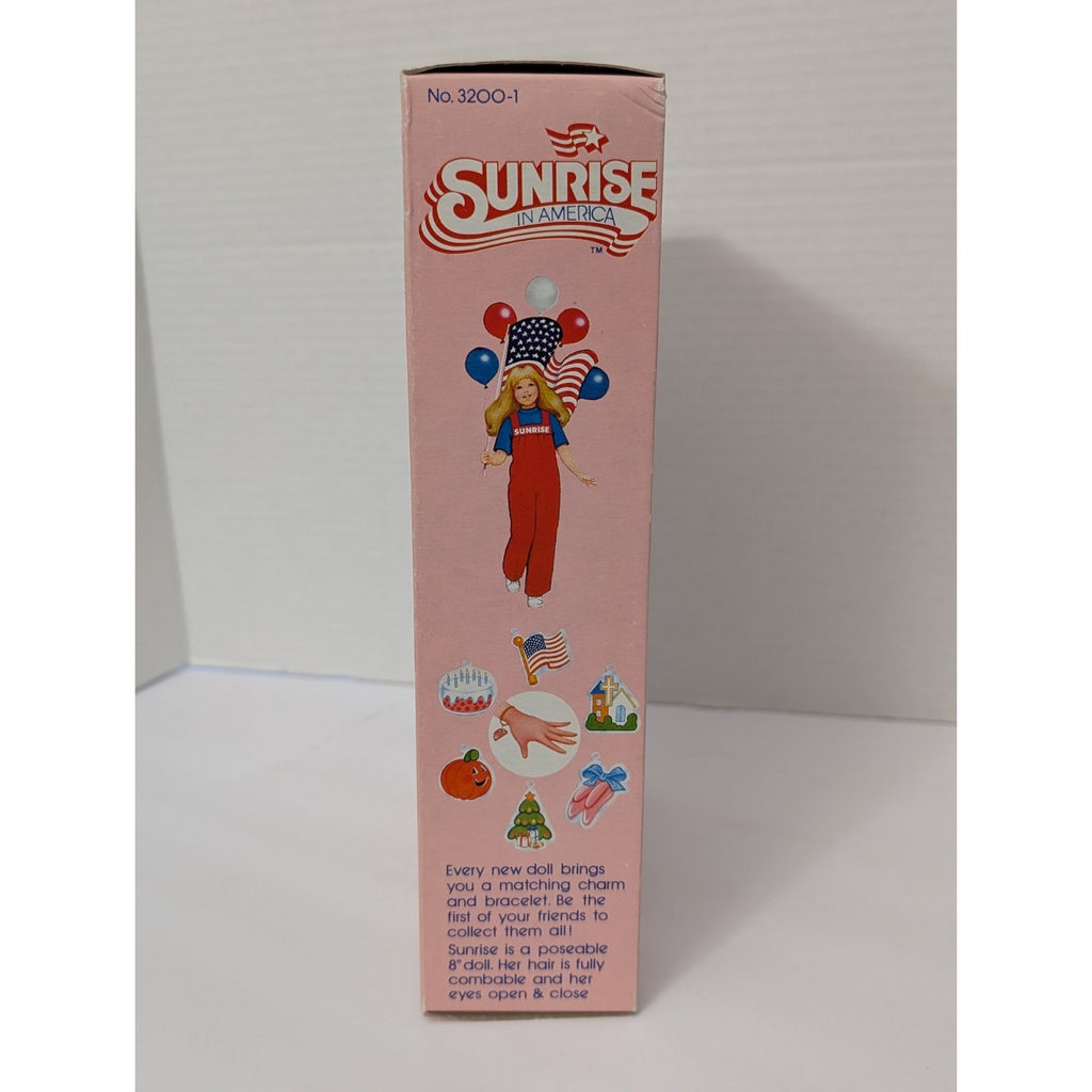 Vintage 1982 Sunrise in America Brunette Doll Gatabox Ltd New in Box Patriotic
