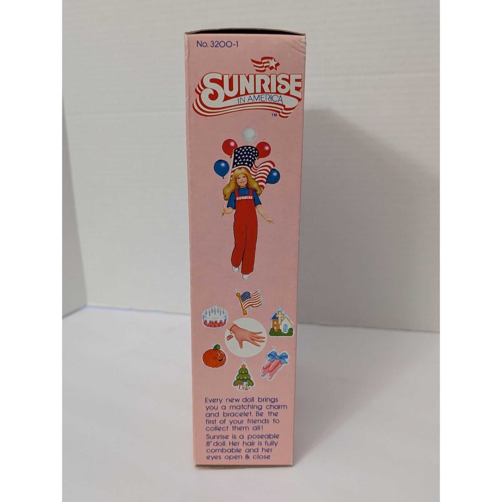 Vintage 1982 Sunrise in America Brunette Doll Gatabox Ltd New in Box Patriotic