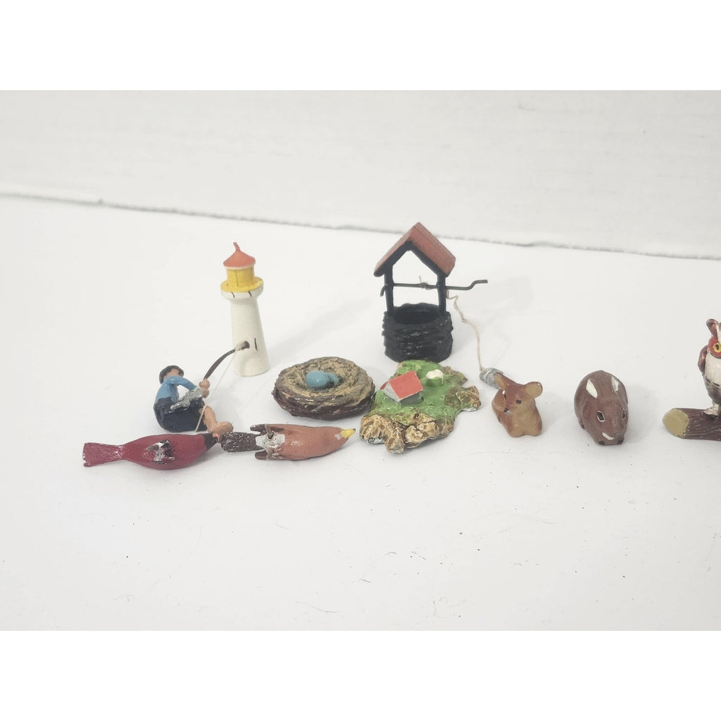Vintage Miniature Cast Metal Woodland Animals Diorama Lot Figures