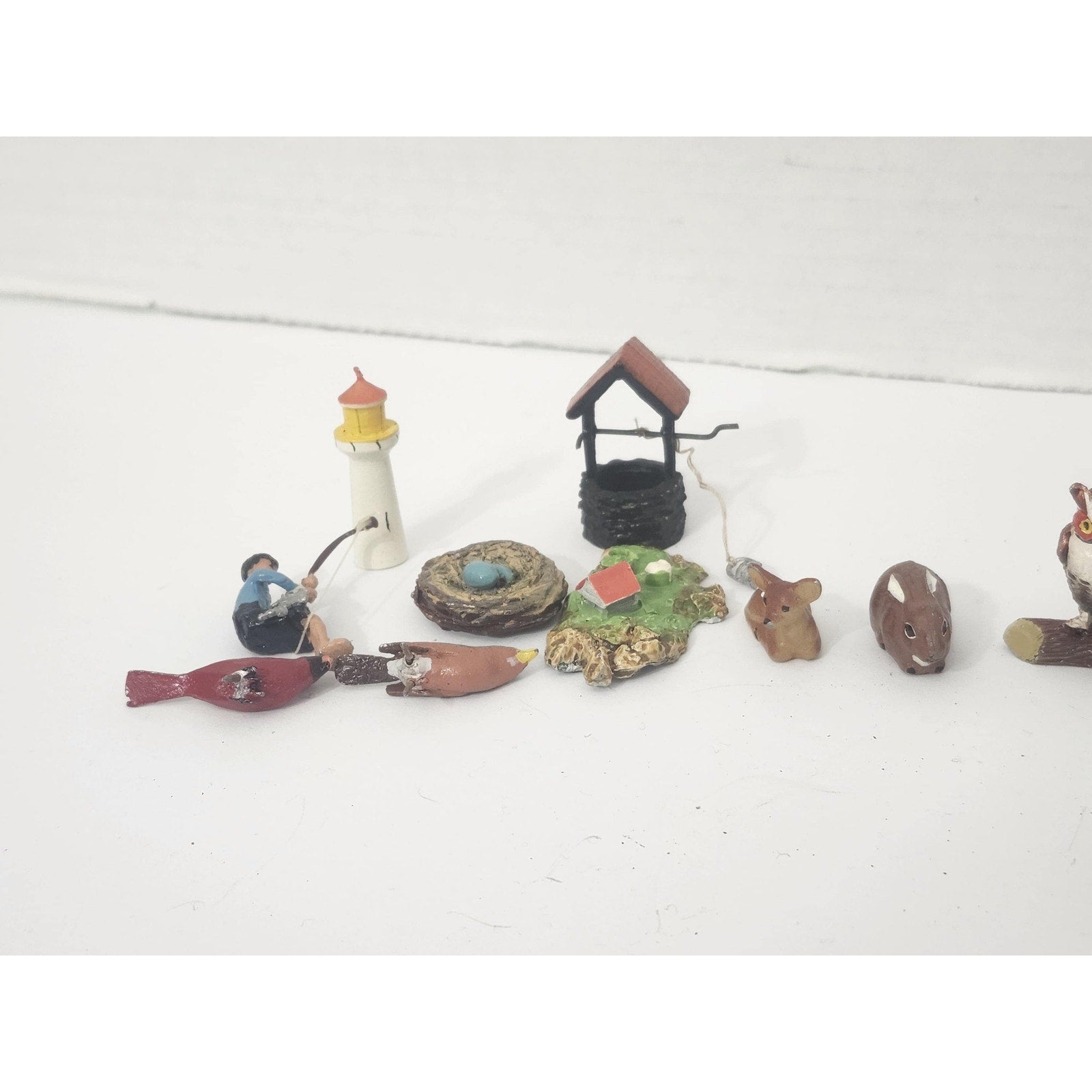 Vintage Miniature Cast Metal Woodland Animals Diorama Lot Figures